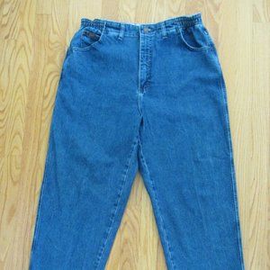 LEE 1889 WOMEN'S SIZE 14 JEANS DARK BLUE STONE WASHED RELAXED HIGH WAIST MOM ELA